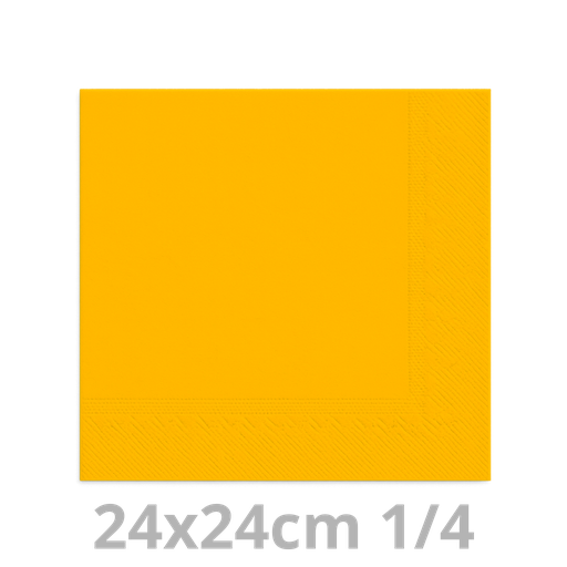 [4V24JAU-BRK] Serviette jaune 2 plis 24x24cm 8x300pcs