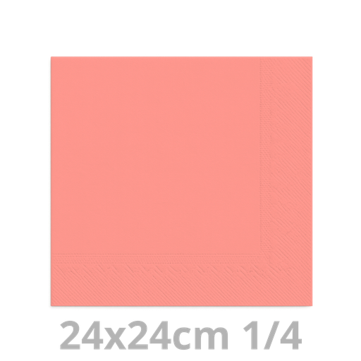 [4V24ROS-BRK] Serviette rose 2 plis 24x24cm 8x300pcs
