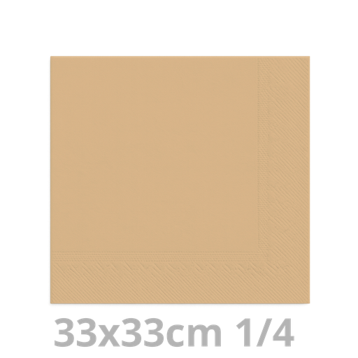 [4V33KRA-BRK] Serviette havana kraft 2 plis 1/4  33x33cm 20x100pcs