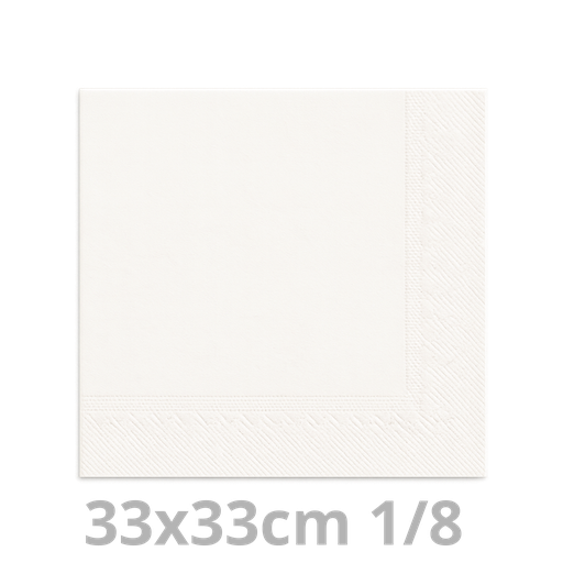 [8V33BLA-BRK] Serviette blanc 2 plis 1/8 33x33cm 20x100pcs