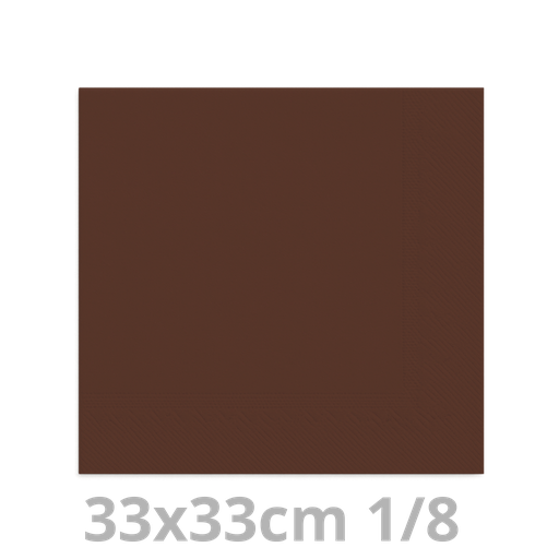 [8V33BRU-BRK] Serviette brun 2 plis 1/8 33x33cm 20x100pcs