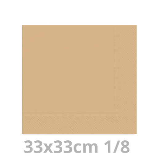 [8V33KRA-BRK] Serviette havana kraft 2 plis 1/8  33x33cm 20x100pcs