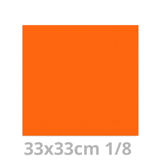 [8V33ORA-BRK] Serviette orange 2 plis 1/8 33x33cm 20x100pcs