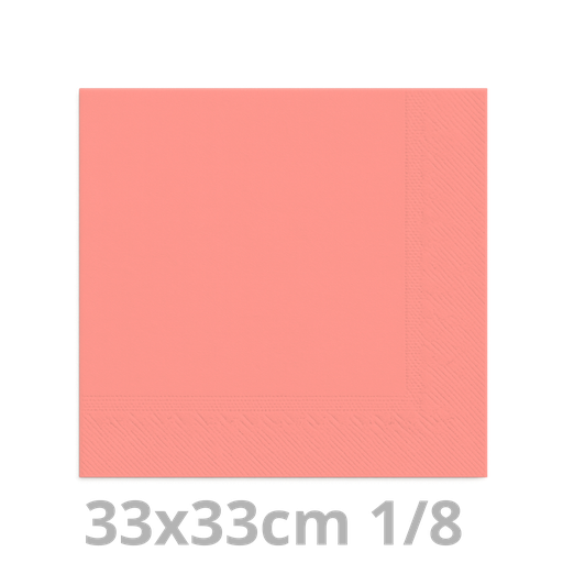 [8V33ROS-BRK] Serviette rose 2 plis 1/8 33x33cm 20x100pcs