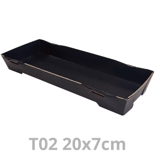 [PAPTGB02-SAT] Ravier à sushis T02 Tray2Go noir 20x7cm 400pcs