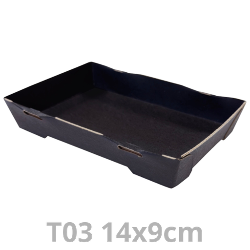 [PAPTGB03-SAT] Ravier à sushis T03 Tray2Go noir 14x9cm 400pcs