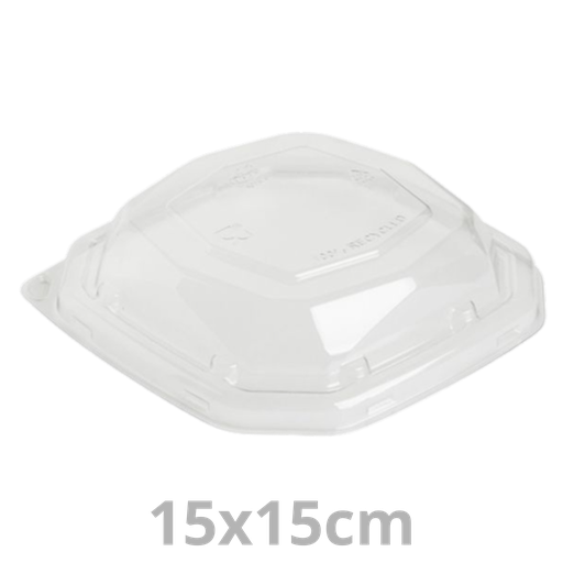 [192514-DUI] Couvercle rPET pour saladier octogonal BAGASSE 15x15cm 6x50pcs