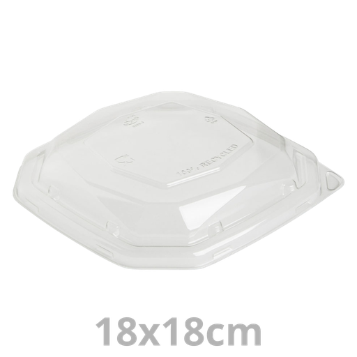 [192515-DUI] Couvercle rPET pour saladier octogonal laminé BAGASSE 18x18cm 6x50pcs