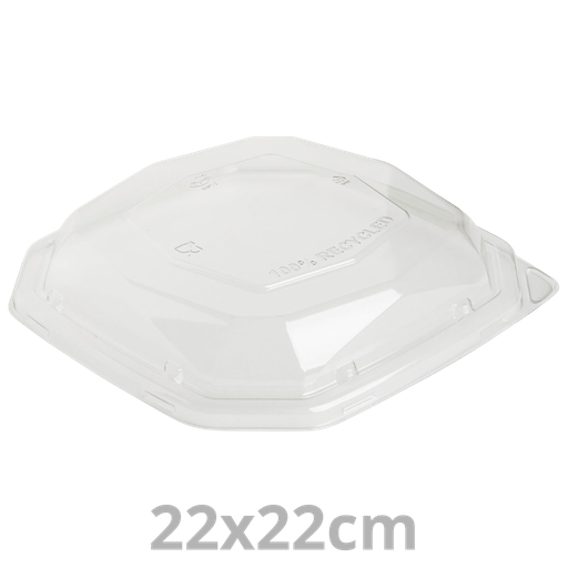[192516-DUI] Couvercle rPET pour saladier octogonal BAGASSE 22x22cm 4x50pcs