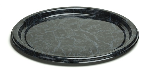 [MAR00812-50-SAT] Plateau assiette rond marbré rPET Ø30cm 10x5pcs