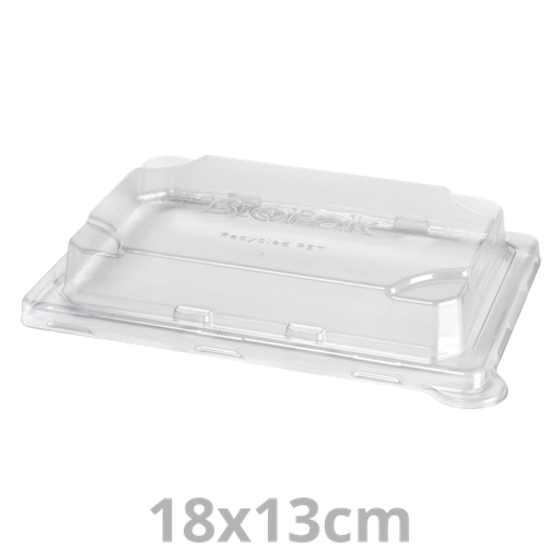 [196732-DUI] Couvercle rPET pour barquette à sushis rectangulaire laminé 6-10 pièces BAGASSE 18x13cm 200pcs