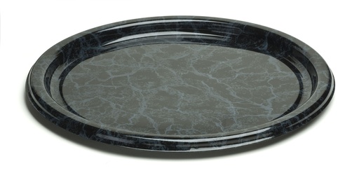 [MAR00814-50-SAT] Plateau assiette rond marbré rPET Ø34cm 10x5pcs