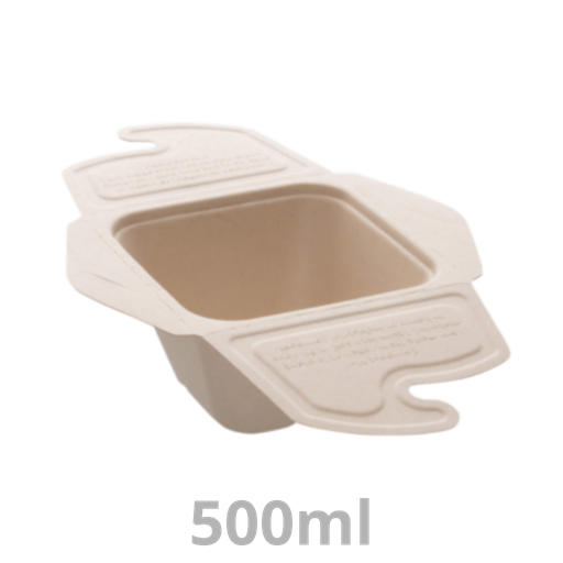 [PUL42050160/-SAT] Meal Box to Go boite repas rectangulaire BEPULP  500ml 13x13cm 150pcs