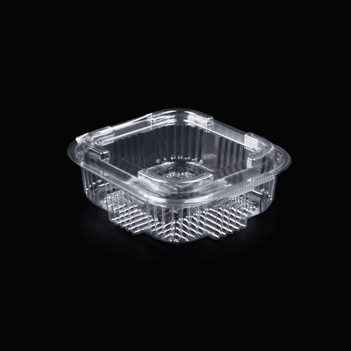 [CZMC250-BRK] Ravier avec couvercle à charnière carré PET 250ml 11x11cm 700pcs