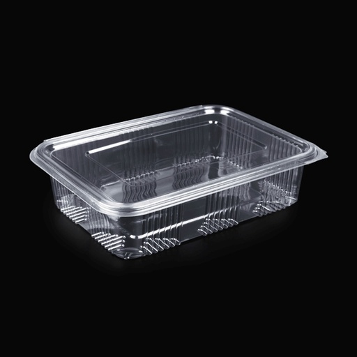 [CZMR1500-BRK] Ravier avec couvercle à charnière rectangulaire PET 1500ml 24x17cm 200pcs