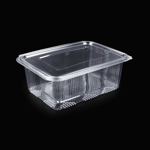 [CZMR2000-BRK] Ravier avec couvercle à charnière rectangulaire PET 2000ml 23x17cm 200pcs