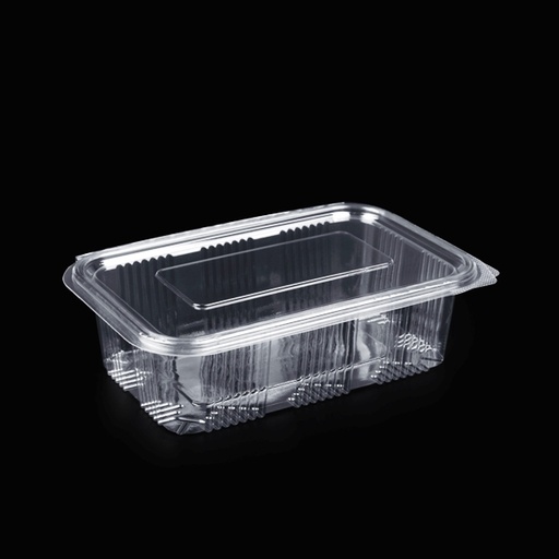 [CZMR750-BRK] Ravier avec couvercle à charnière rectangulaire PET 750ml 20x13cm 400pcs