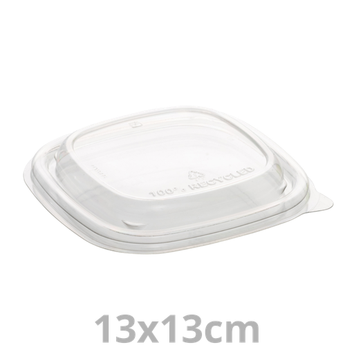 [PAP54012-SAT] Couvercle rPET pour saladier carré carton 13x13 cm 6x50pcs
