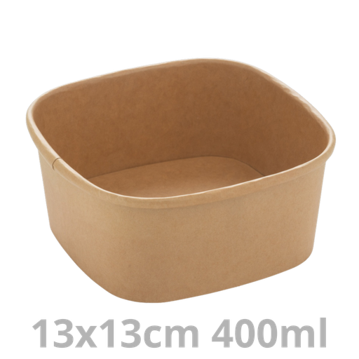 [PAP14012PE-SAT] Saladier carré carton 400ml 13x13cm 6x50pcs
