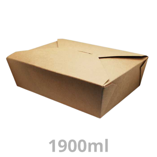 [PABB1900-BEX] Boite repas carton 1900ml 21.5x15.5x6.5cm 8x25pcs