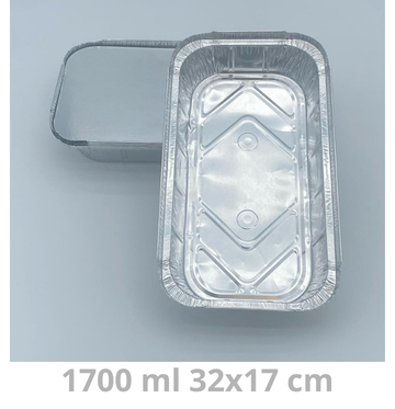 [71010018-VAK] Ravier aluminium avec couvercle 1700ml 32x17cm 600pcs