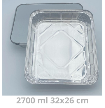 [71010020-VAK] Ravier aluminium avec couvercle 2700ml 32x26cm 300pcs