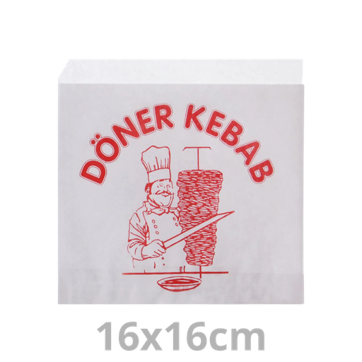 [811011-HAY] Pochette hamburger blanc Döner Kebab 16x16cm 2x500pcs