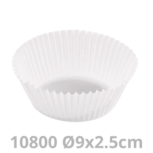 [CUV01.10800-SAT] Caissette pâtissière rond blanc Ø9x2.5cm 10x1000pcs